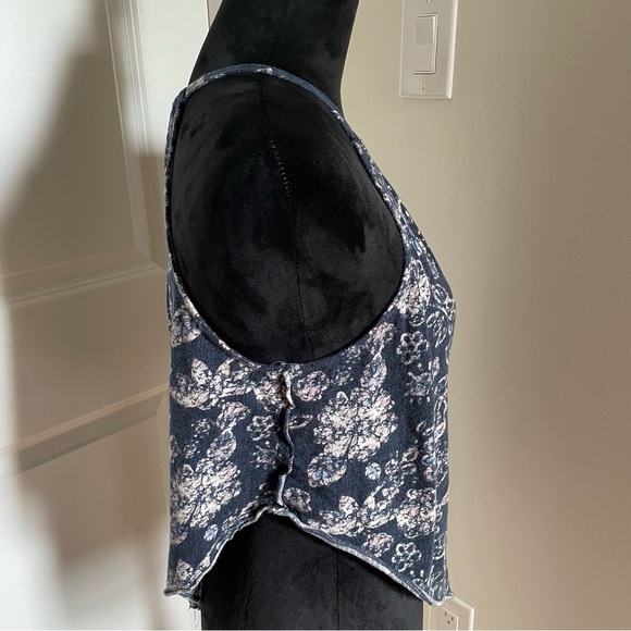 Free People We The Free Blue/White/Pink Floral Daisy Cotton Tank Top Size Medium - Picture 5 of 10